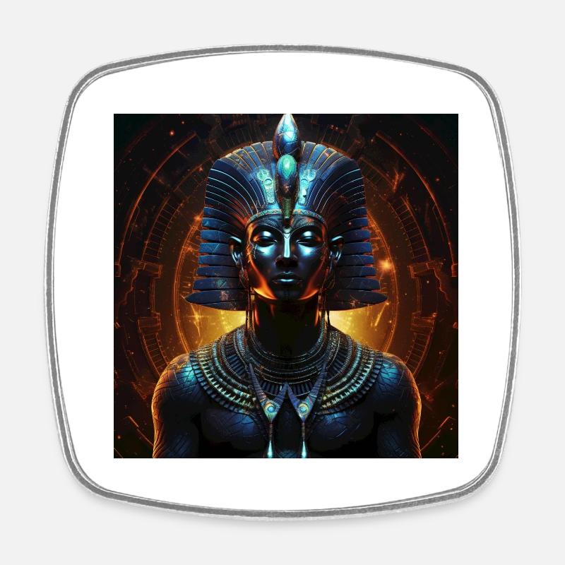 Black Pharaon - Magnet carré - blanc