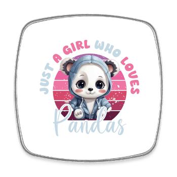 Panda juste une fille qui aime les pandas Panda Bear Love - Magnet carré - blanc - Devant
