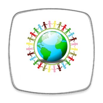 United together - Square fridge magnet - white - Front