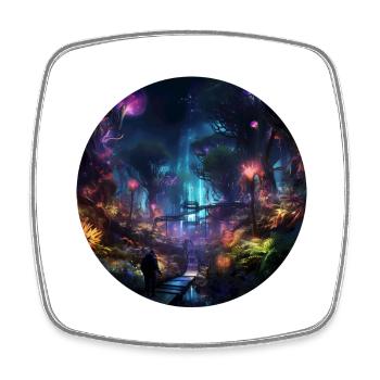 Néons dans la jungle : découvrez la jungle - Magnet carré - blanc - Devant