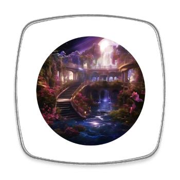 Verzauberter Astral-Sternenhafen - Viereckiger Kühlschrankmagnet - Weiß - Vorne