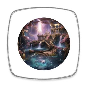 Enveloping star spells - Square fridge magnet - white - Front