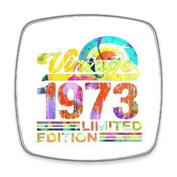 50th Birthday vintage retro Born in 1973 Birthday - Square fridge magnet - white - Front