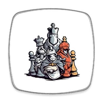 L'équipe de choc chess - Magnet carré - blanc - Devant