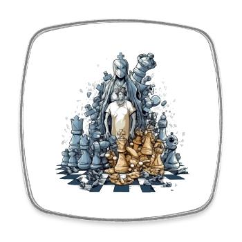 Chess carnage - Square fridge magnet - white - Front