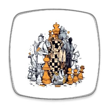 Chess Tower - Square fridge magnet - white - Front
