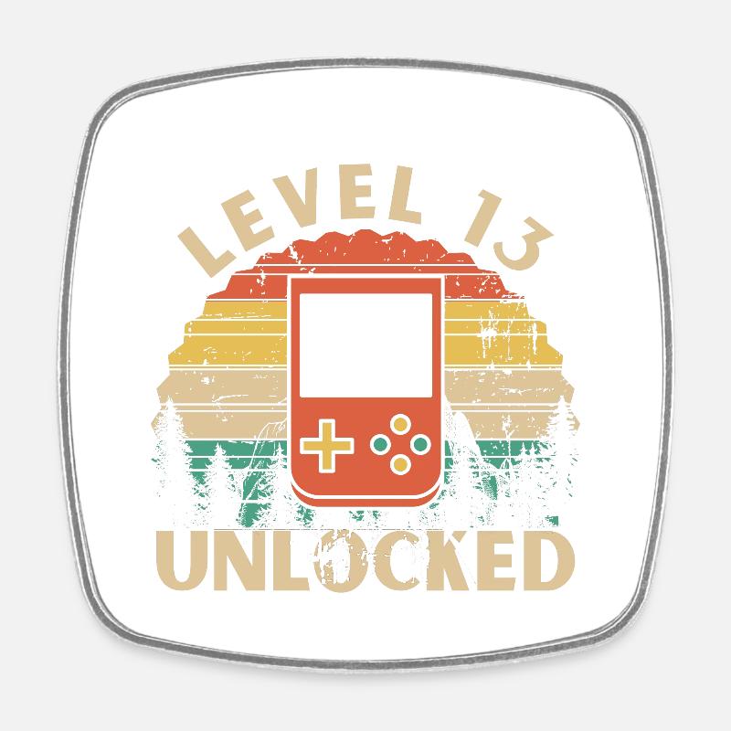 Level 13 Unlocked - Magnet carré - blanc