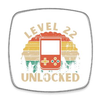 Level 22 freigeschaltet - Viereckiger Kühlschrankmagnet - Weiß - Vorne