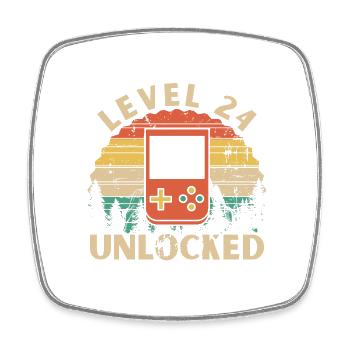 Level 24 freigeschaltet - Viereckiger Kühlschrankmagnet - Weiß - Vorne