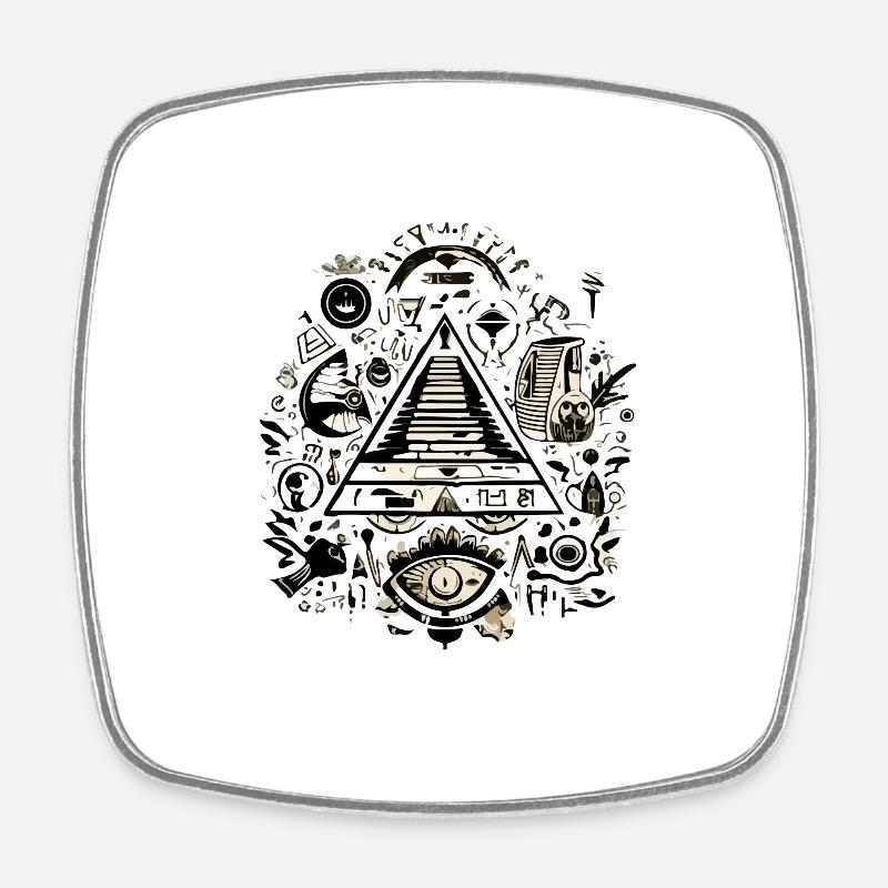 Oeil et pyramide - Magnet carré - blanc