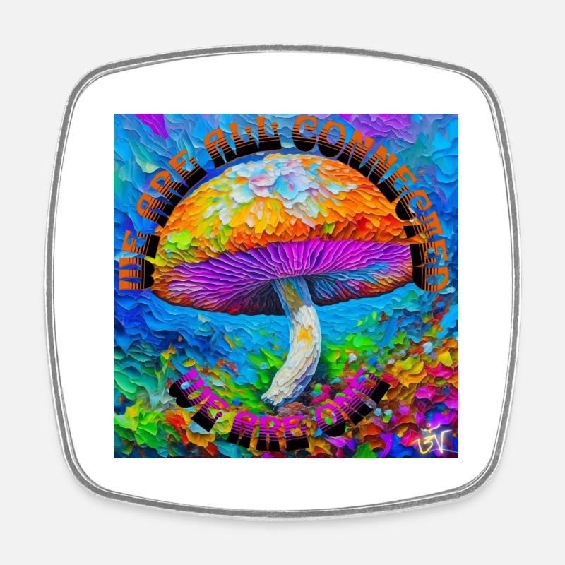 Magic mushroom - Square fridge magnet - white