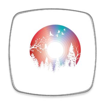 Nature Disque Vinyle - Magnet carré - blanc - Devant