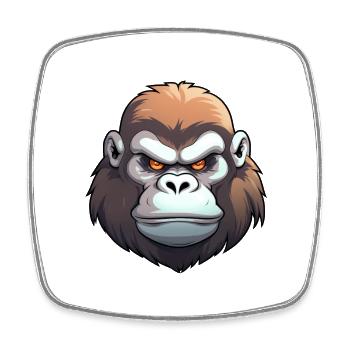 Gorilla Anime - Square fridge magnet - white - Front