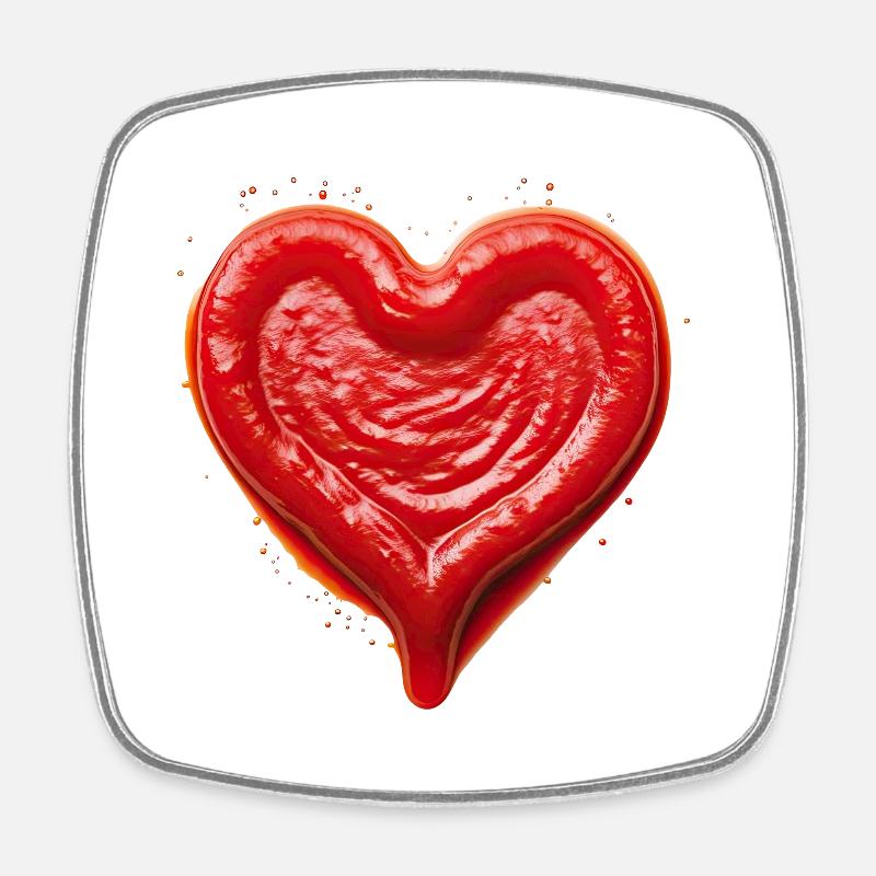 J’aime ... Ketchup - Magnet carré - blanc