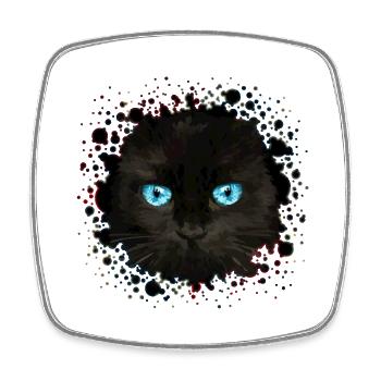 Cat - Square fridge magnet - white - Front