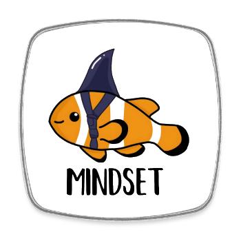Clownfish, Motivational Mindset - Square fridge magnet - white - Front