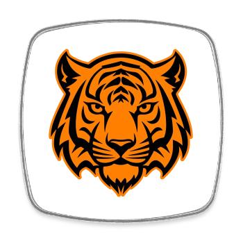 Silhouette sauvage de Tiger Head - Magnet carré - blanc - Devant