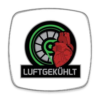 Luftgekühlt Herz - Viereckiger Kühlschrankmagnet - Weiß - Vorne