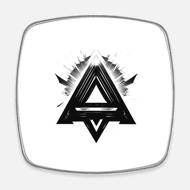 triangles part three - Square fridge magnet - white