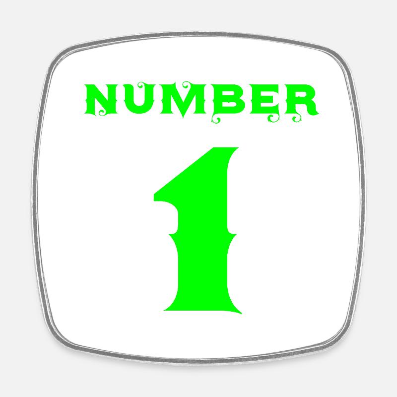 number 1 - Square fridge magnet - white