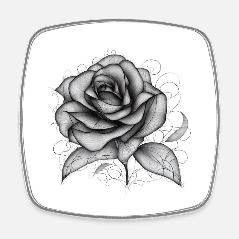 Pink filigree - Square fridge magnet - white