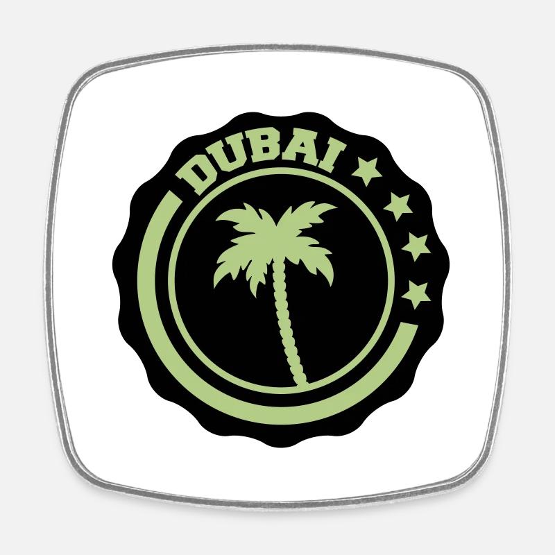 Dubaï - Magnet carré - blanc