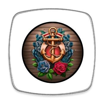 Anchor - Square fridge magnet - white - Front
