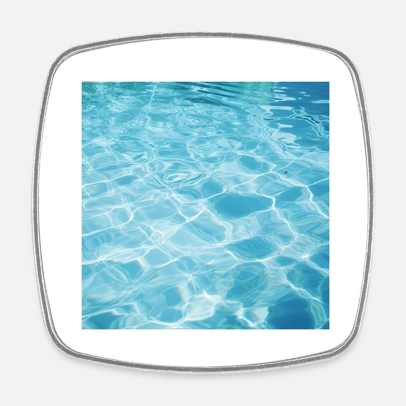Pool water - Square fridge magnet - white