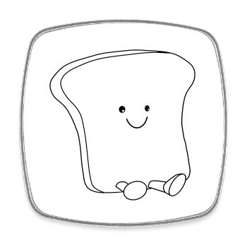 Süßer Toast - Viereckiger Kühlschrankmagnet - Weiß - Vorne