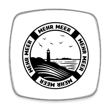 Mehr Meer - Viereckiger Kühlschrankmagnet - Weiß - Vorne
