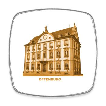 Offenburg Rathaus Ortenaukreis Baden-Württemberg - Square fridge magnet - white - Front
