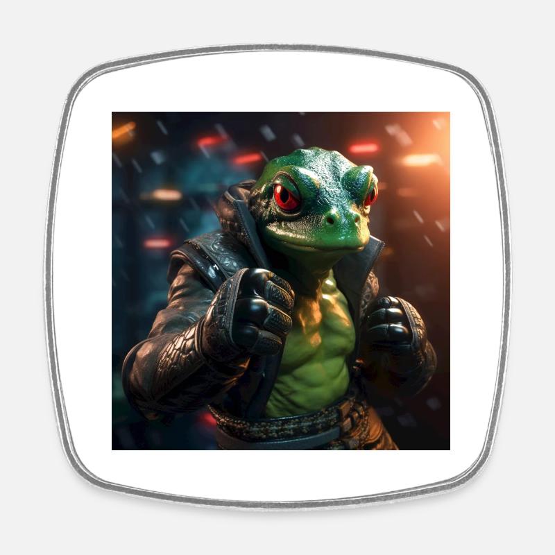 Boxing Frog - Square fridge magnet - white