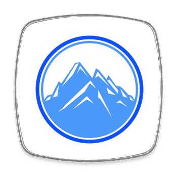 mountains - Square fridge magnet - white - Front