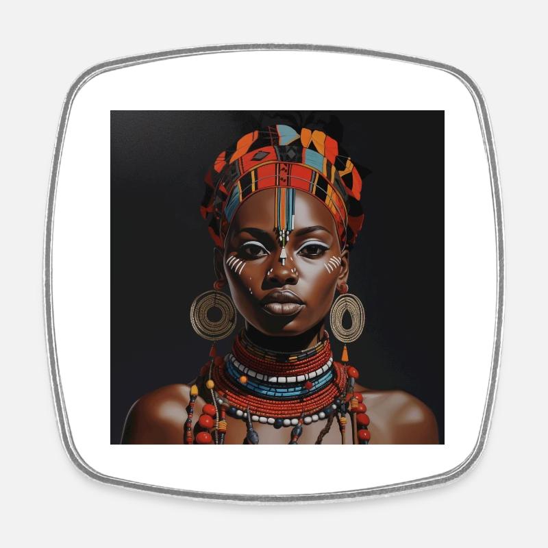 African Beauty - Square fridge magnet - white