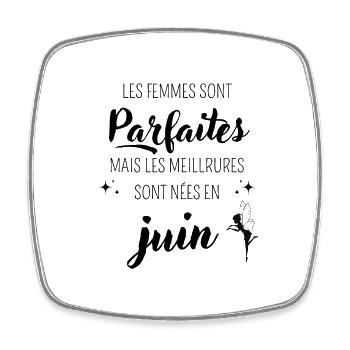 Femmes parfaites nées en juin - Magnet carré - blanc - Devant