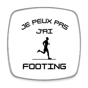 J'peux pas j'ai footing - Magnet carré - blanc - Devant