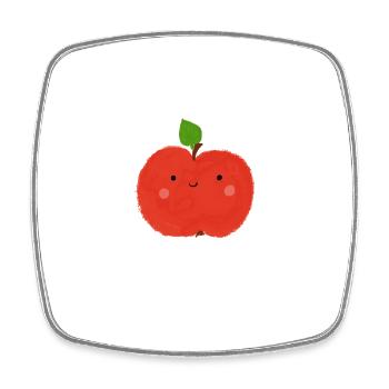 Kleiner Apfel für #Kinder #Baby #Erwachsene - Viereckiger Kühlschrankmagnet - Weiß - Vorne