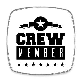 Crew Member - Square fridge magnet - white - Front