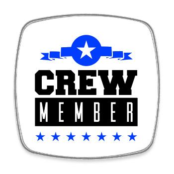 Crew Member - Square fridge magnet - white - Front