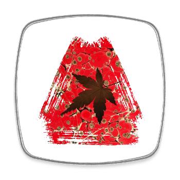 Autumn Leaf E 245 - Square fridge magnet - white - Front