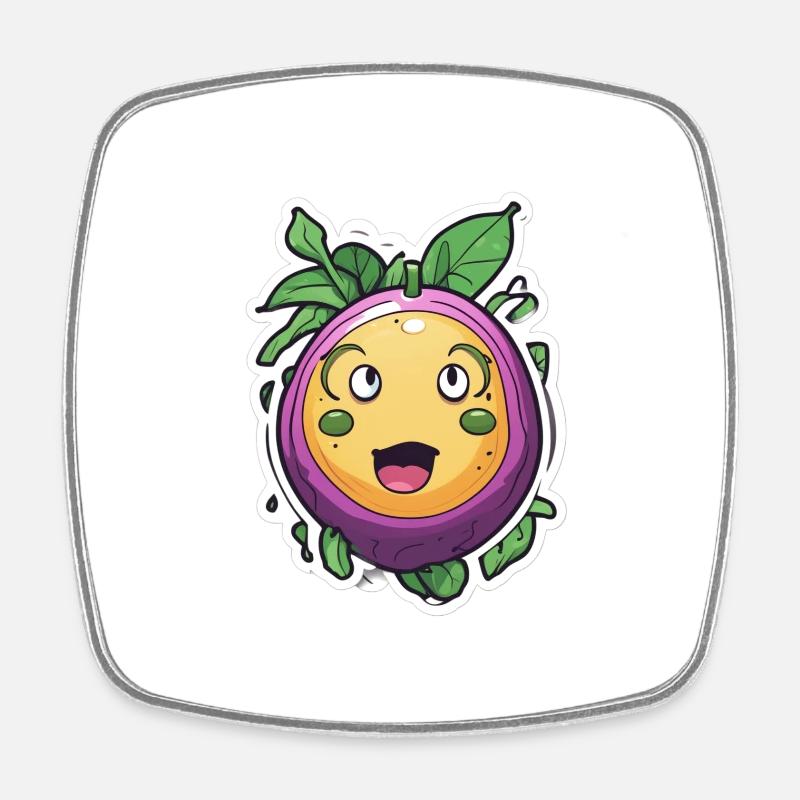 Fruit de la passion - Magnet carré - blanc
