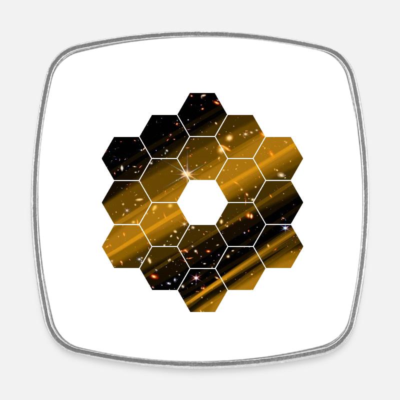 Télescope spatial James Webb JWST - Magnet carré - blanc