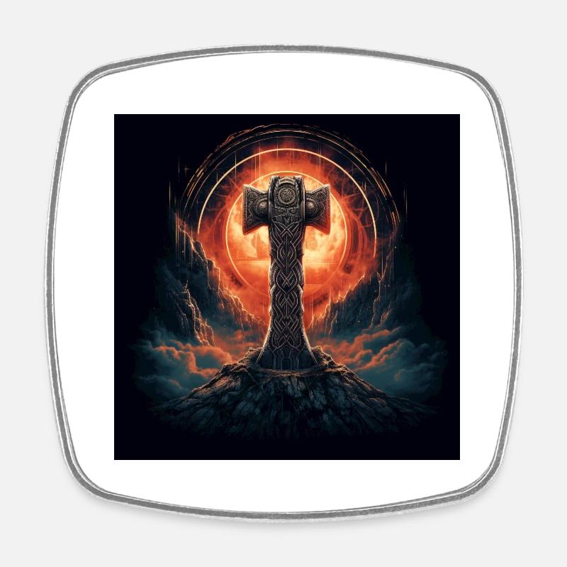 Mjölnir 2 - Square fridge magnet - white