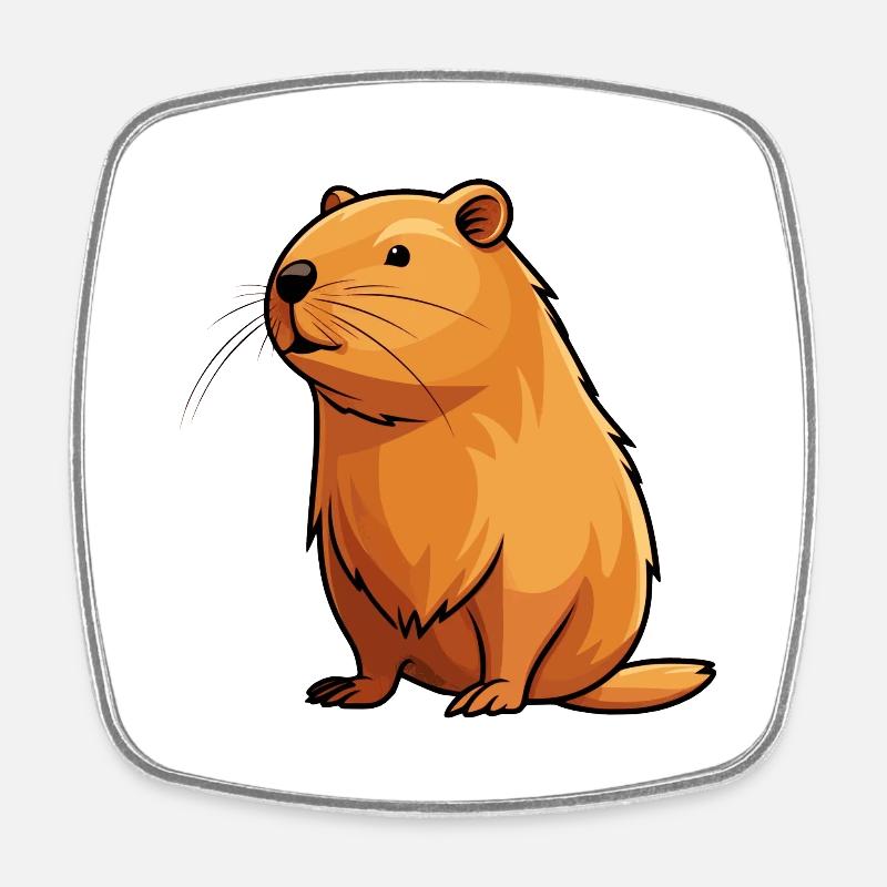 Capybara - Viereckiger Kühlschrankmagnet - Weiß