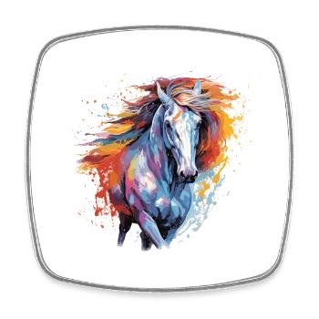 Horse, horse - Square fridge magnet - white - Front