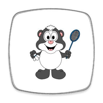 STINKTIER - SPORT - FEDERBALL - BADMINTON - Viereckiger Kühlschrankmagnet - Weiß - Vorne