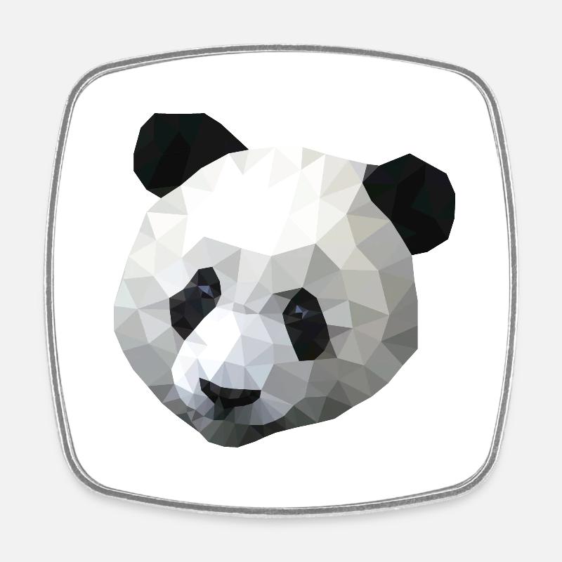 Panda polygone - Magnet carré - blanc