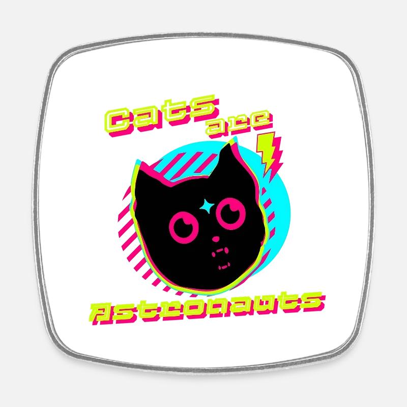 Cats are Astronauts - Square fridge magnet - white