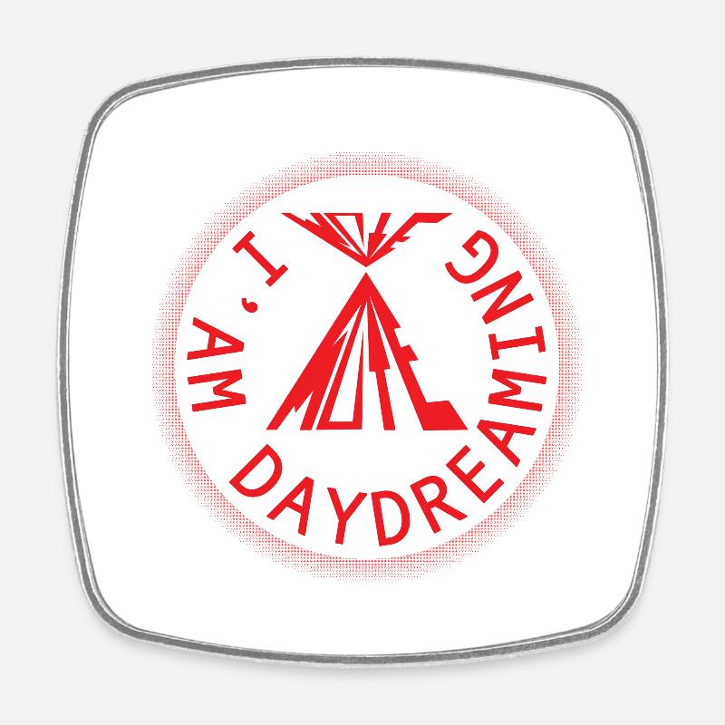 Mute I am daydreaming design - Square fridge magnet - white