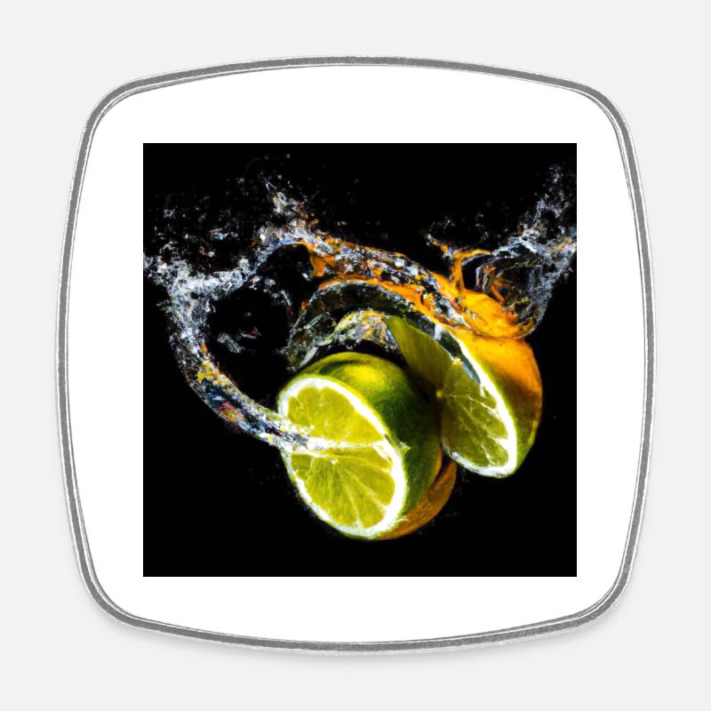 Citrus Splash - Square fridge magnet - white